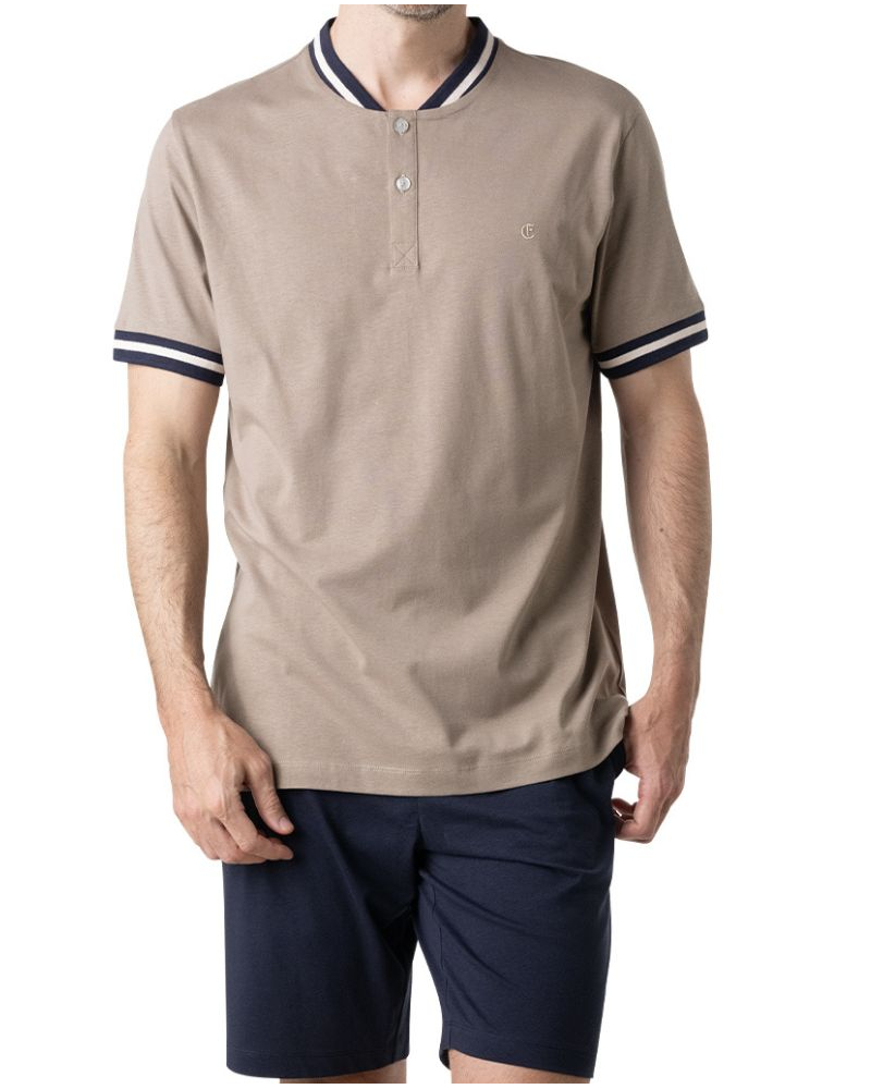 Pyjama court 100% Coton Eminence Casual (Sable)