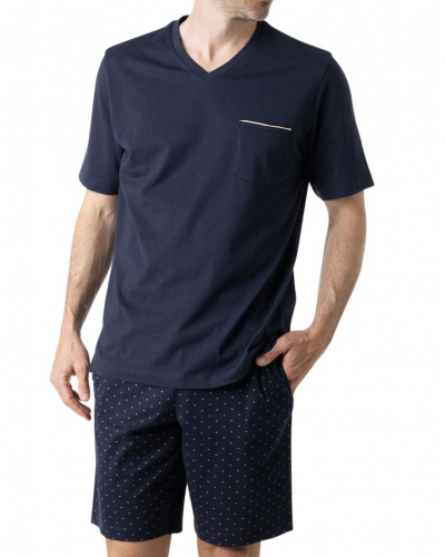 Pijama corto 100% algodón Eminence Signature (Azul marino)