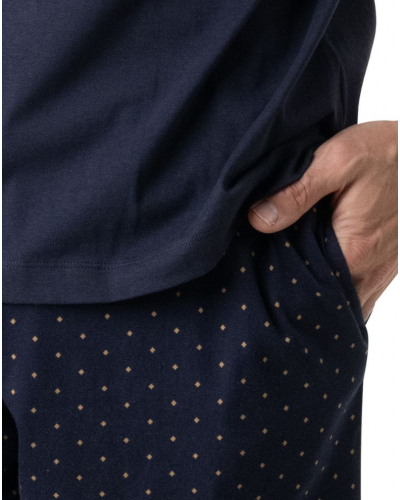 Pyjama court 100% Coton Eminence Signature (Marine)