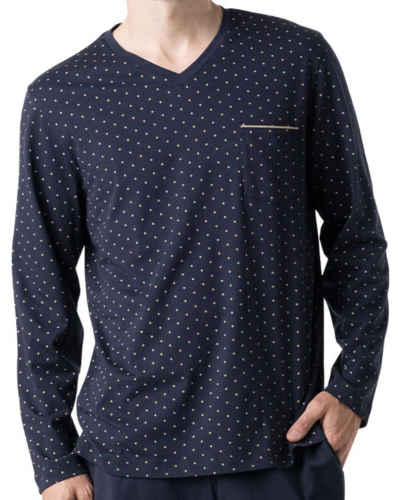 Pijama largo 100% algodón Eminence Signature (Azul marino)