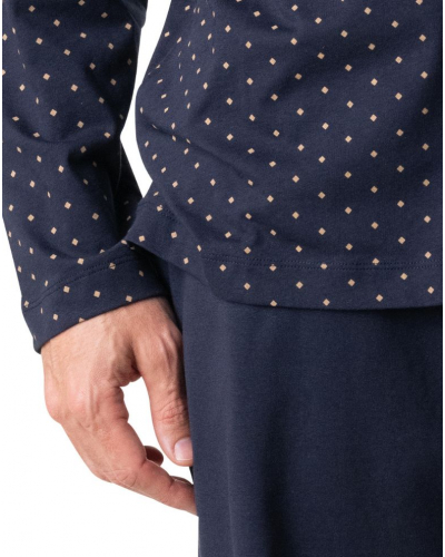 Pyjama long 100% Coton Eminence Signature (Marine)