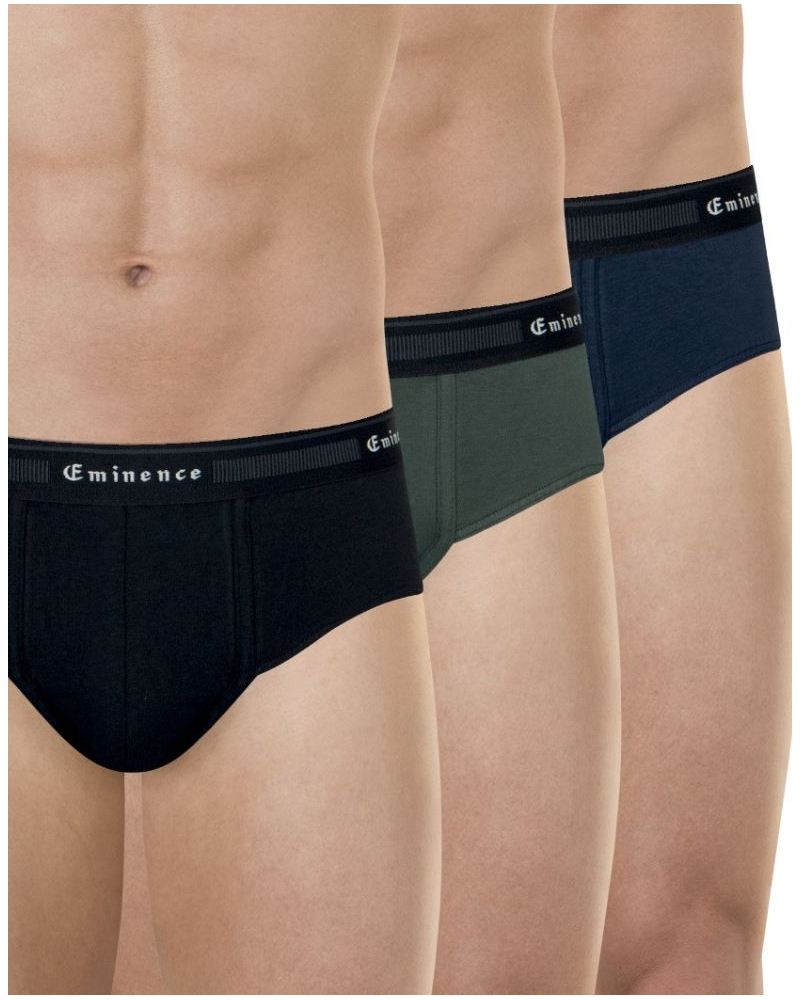 Pack of 3 briefs organic cotton Eminence Tailor (Marine/Vert/Noir)