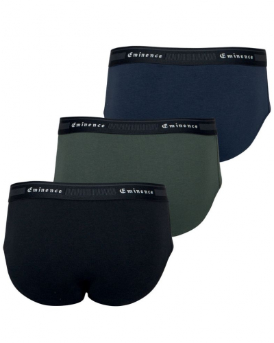 Lot de 3 slips coton bio Eminence Tailor (Marine/Vert/Noir)