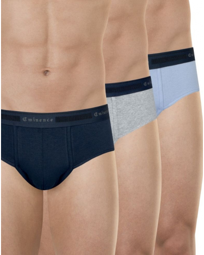 Pack of 3 briefs organic cotton Eminence Tailor (Marine/Gris Chiné/Bleu Lavande)