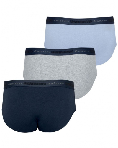 Pack of 3 briefs organic cotton Eminence Tailor (Marine/Gris Chiné/Bleu Lavande)