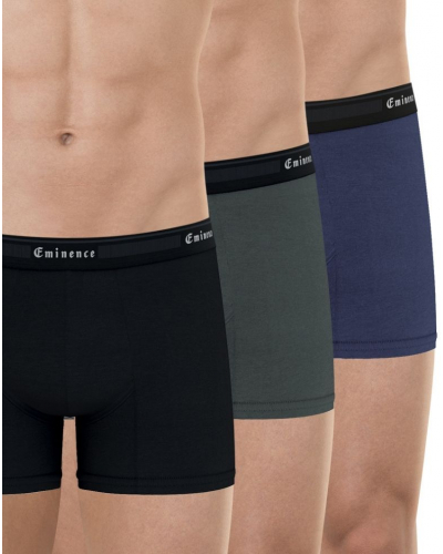 Pack of 3 organic cotton boxers Eminence Tailor (Marine/Vert/Noir)