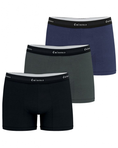 Paquete de 3 bóxeres de algodón orgánico Eminence Tailor (Marine/Vert/Noir)