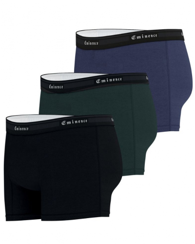 Pack of 3 organic cotton boxers Eminence Tailor (Marine/Vert/Noir)