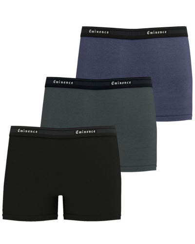 Paquete de 3 bóxeres de algodón orgánico Eminence Tailor (Marine/Vert/Noir)