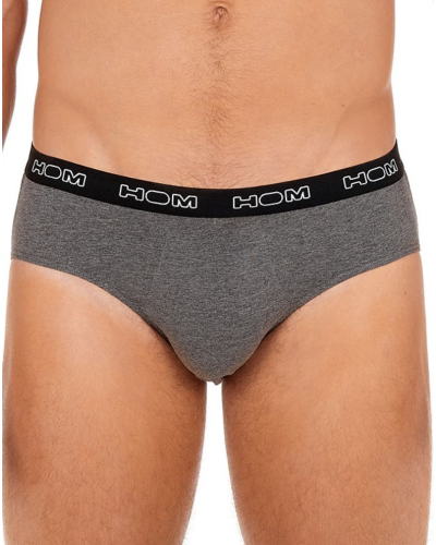 Lot de 3 slips en coton HOM Boxerlines (Noir/Gris/Marine)