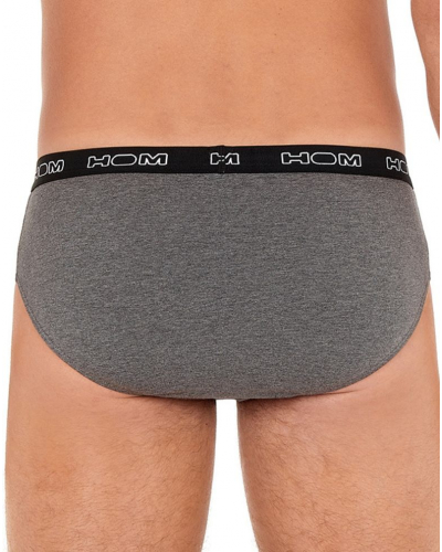Paquete de 3 calzoncillos en algodón HOM Boxerlines (Noir/Gris/Marine)