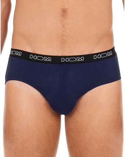 Lot de 3 slips en coton HOM Boxerlines (Noir/Gris/Marine)