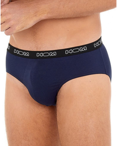 Lot de 3 slips en coton HOM Boxerlines (Noir/Gris/Marine)