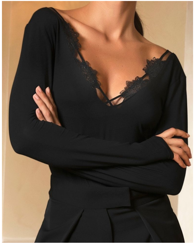 Body mangas largas Lise Charmel Diva Glamour (Negro)