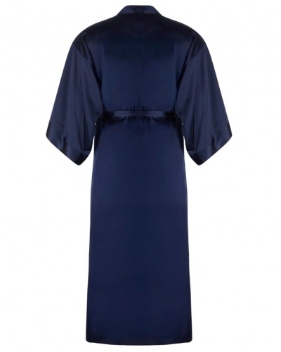 Déshabillé long 100% soie Lise Charmel Eclat Couture (Bleu Night)