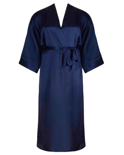 Salto de cama largo 100% seda Lise Charmel Eclat Couture (Bleu Night)