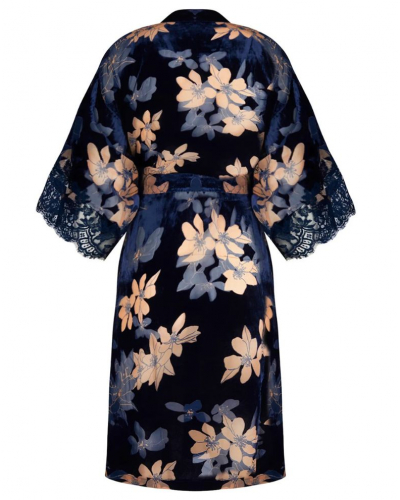 Kimono de terciopelo devorado Lise Charmel Eclat Couture (Bleu Night)