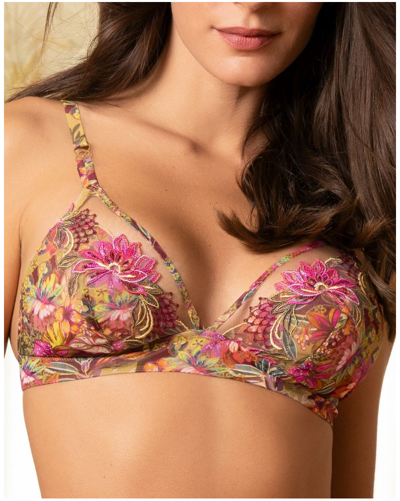 Sujetador sin aros Lise Charmel Danse des Fleurs (Fushia Vert)