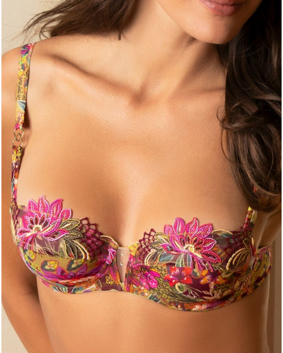 Soutien-gorge corbeille Lise Charmel Danse des Fleurs (Fushia Vert)