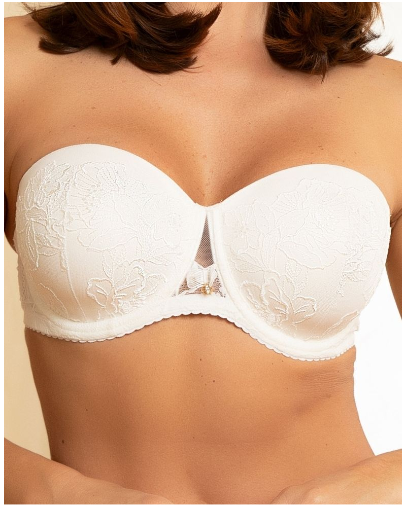 Soutien-gorge bandeau bonnets profonds Lise Charmel Sublime Organza (Ecru Nacre)