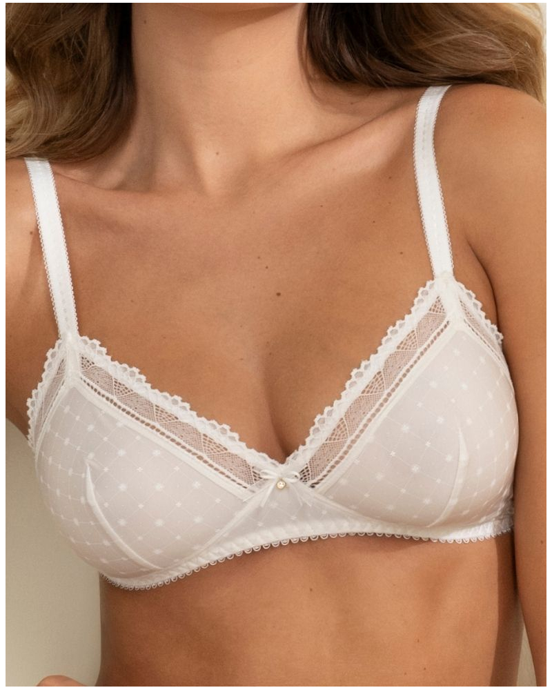 Soutien-gorge sans armature Antigel Résille Bohème (Ecru Nacre)