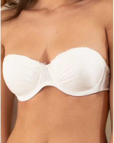 Soutien-gorge bandeau coque Antigel Résille Bohème (Ecru Nacre)