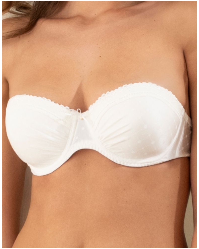 Strapless padded bra Antigel Résille Bohème (Ecru Nacre)