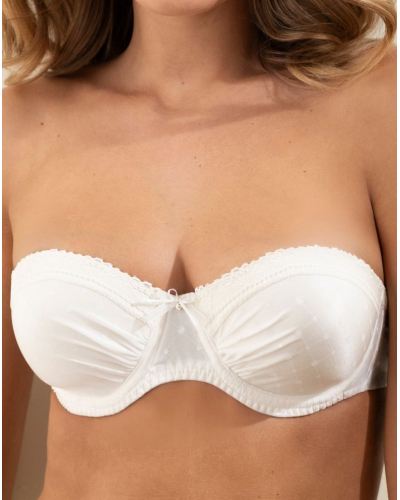 Strapless padded bra Antigel Résille Bohème (Ecru Nacre)