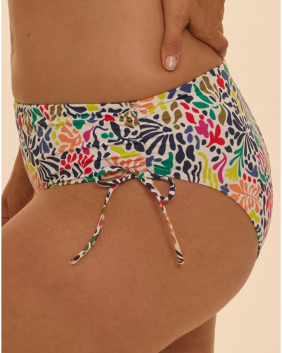 Braga de baño cintura alta Simone Pérèle Bohème (Imprimé Tropico Blanc)