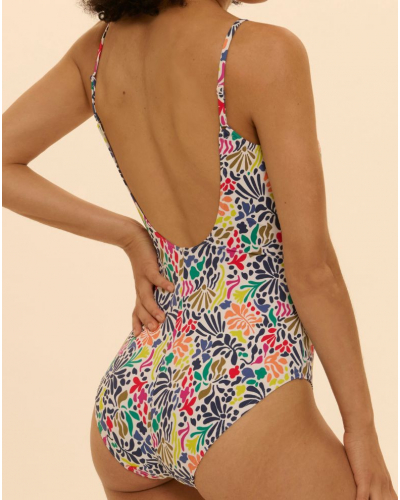 Maillot de bain une pièce coque Simone Pérèle Bohème (Imprimé Tropico Blanc)