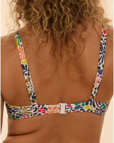 Sujetador de baño con aros entrelazados Simone Pérèle Bohème (Imprimé Tropico Blanc)