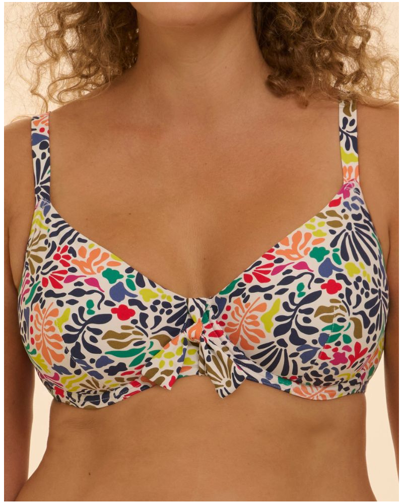 Interlocking underwired bath bra Simone Pérèle Bohème (Imprimé Tropico Blanc)