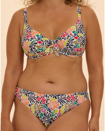 Sujetador de baño con aros entrelazados Simone Pérèle Bohème (Imprimé Tropico Blanc)