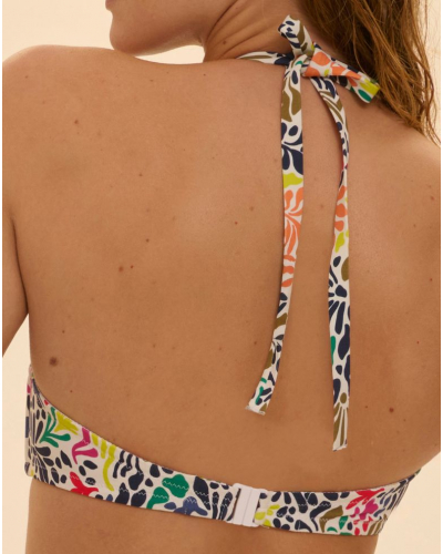 Sujetador de Bikini Bandeau con Relleno Simone Pérèle Bohème (Imprimé Tropico Blanc)