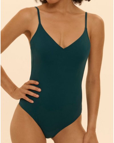 Padded one-piece swimsuit Simone Pérèle Paloma (Emeraude)