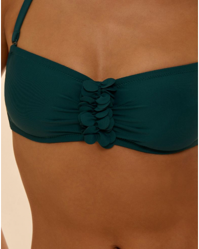 Underwired bandeau bikini top Simone Pérèle Paloma (Emeraude)