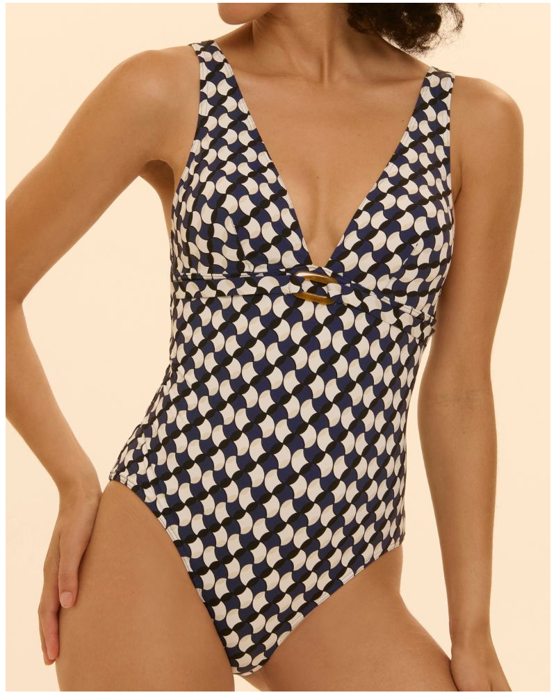 Padded one-piece swimsuit Simone Pérèle Magnetic (Imprimé Salling)