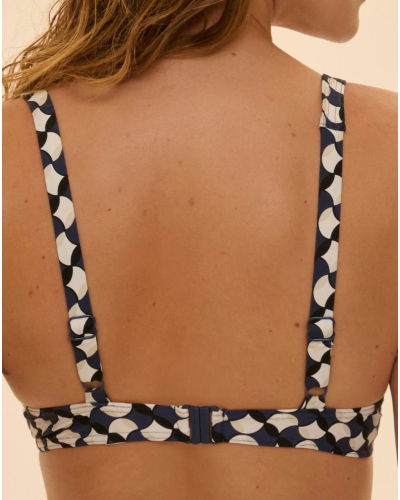 Underwired triangle swim bra Simone Pérèle Magnetic (Imprimé Salling)