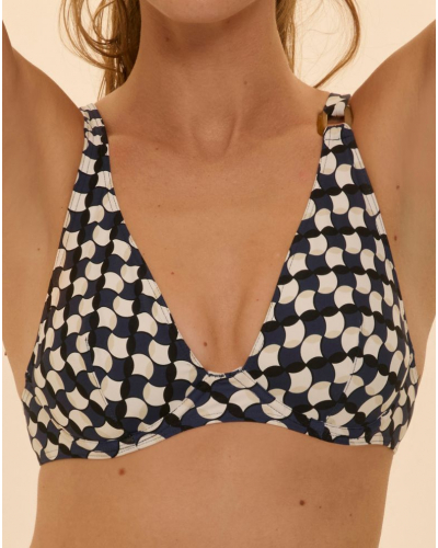 Underwired triangle swim bra Simone Pérèle Magnetic (Imprimé Salling)