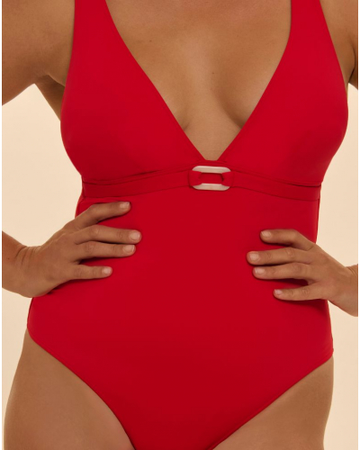 Padded one-piece swimsuit Simone Pérèle Magnetic (Ecarlate)