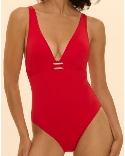 Padded one-piece swimsuit Simone Pérèle Magnetic (Ecarlate)