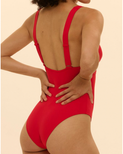 Padded one-piece swimsuit Simone Pérèle Magnetic (Ecarlate)