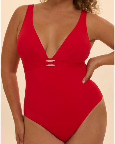 Padded one-piece swimsuit Simone Pérèle Magnetic (Ecarlate)