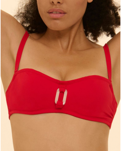 Soutien-gorge de bain bandeau armatures Simone Pérèle Magnetic (Ecarlate)