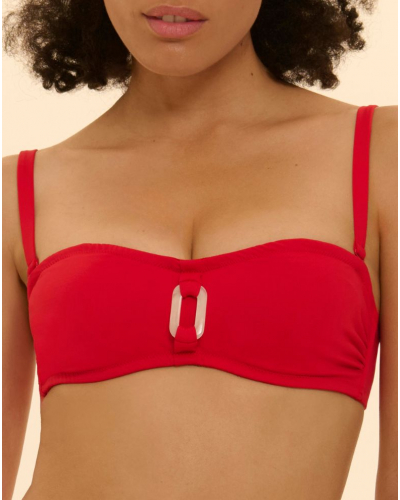 Underwired bandeau swim bra Simone Pérèle Magnetic (Ecarlate)