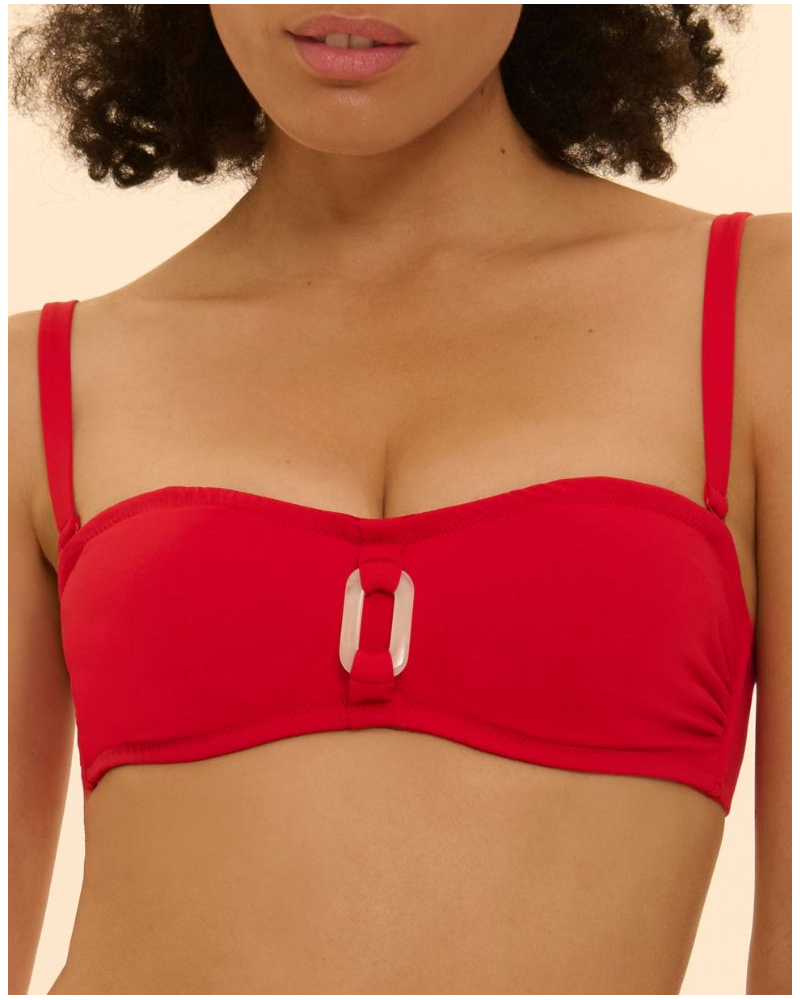 Sujetador de baño bandeau con aros Simone Pérèle Magnetic (Ecarlate)