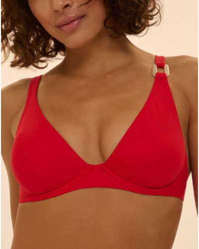 Soutien-gorge de bain triangle armatures Simone Pérèle Magnetic (Ecarlate)