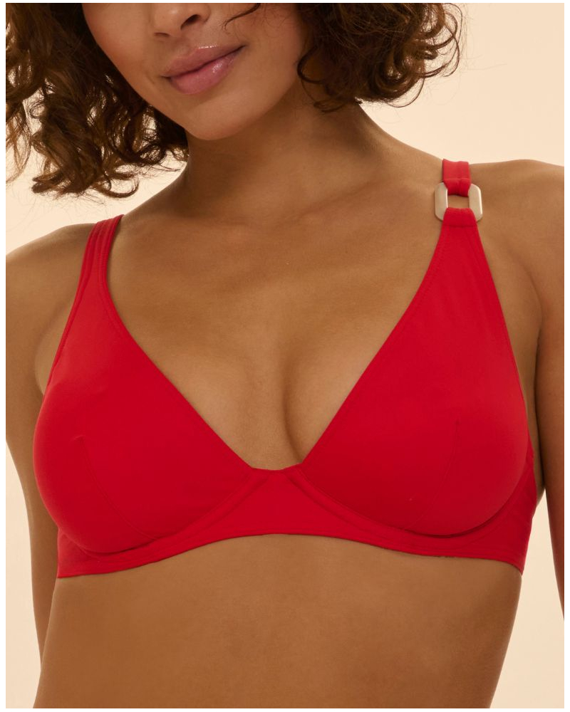 Soutien-gorge de bain triangle armatures Simone Pérèle Magnetic (Ecarlate)