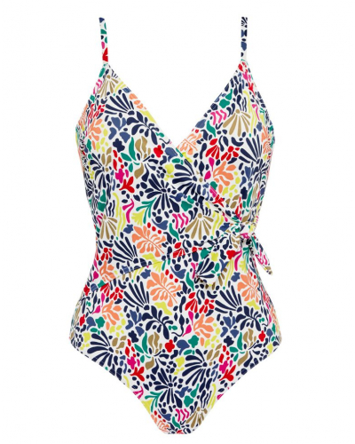Padded one-piece swimsuit Simone Pérèle Bohème (Imprimé Tropico Blanc)