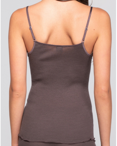 Tank top wool and silk leavers lace Oscalito 3408 (Taupe)